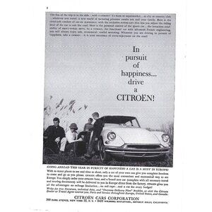 Vintage Citroën Advertisement Print Drive A Citroën Classic Car Ad 1959